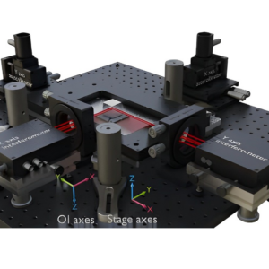 NPL nanopositioning stage characterisation rig.